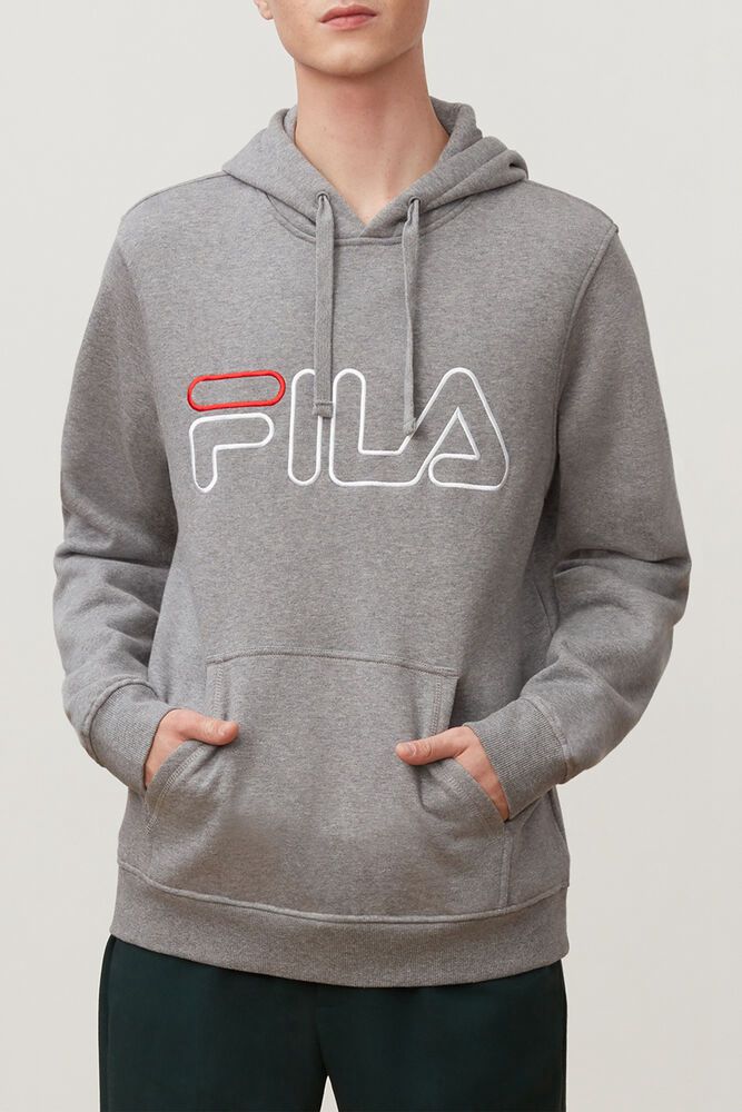 Fila Prati Grey Hoodie Mens - NZ 73961-YWLC